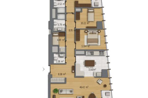 آپارتمان در Sisli، Istanbul ، ترکیه 1 خوابه ، 115 متر مربع. شماره 238744 - 12