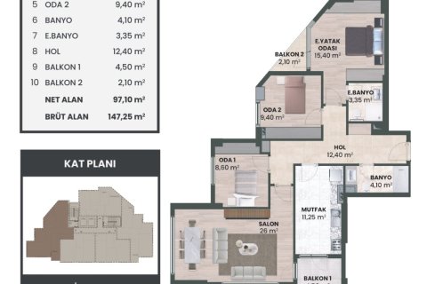 2+1 Leilighet i Zeytinburnu, Istanbul, Tyrkia Nr. 238917 - 14