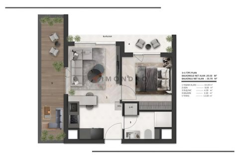 Apartment for sale in Aksu, Antalya, Turkey, 1 bedroom, 41m2, No. 238699 – photo 12