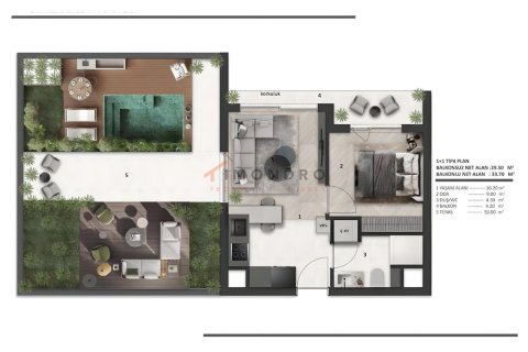 Apartment for sale in Aksu, Antalya, Turkey, 1 bedroom, 41m2, No. 238699 – photo 8
