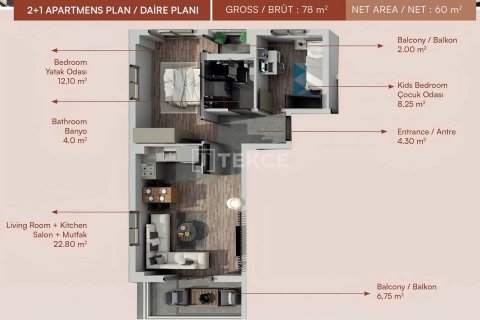Apartment for sale  in Aksu, Antalya, Turkey, 2 bedrooms, 78m2, No. 238320 – photo 26