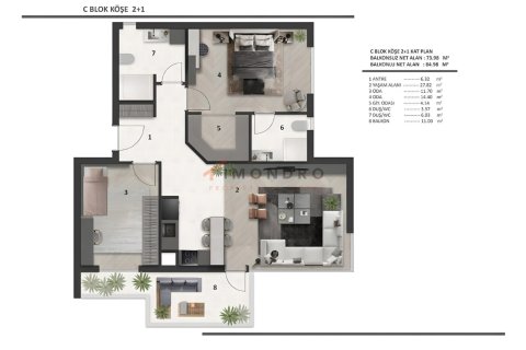 2+1 Lejlighed i Aksu, Antalya, Tyrkiet Nr. 238695 - 12