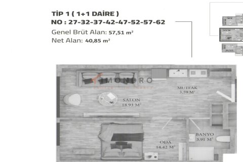 1+1 Lejlighed  i Küçükçekmece, Istanbul, Tyrkiet Nr. 238376 - 13