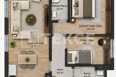 2+1 Lägenhet  i Mersin, Turkiet Nr. 238196 - 17