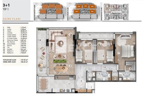 2+1 Leilighet i Istanbul, Tyrkia Nr. 238564 - 21