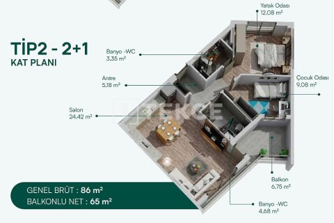 2+1 Lägenhet  i Aksu, Antalya, Turkiet Nr. 238337 - 29