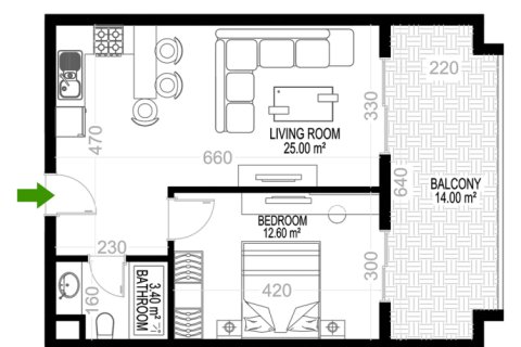 1+1 Leilighet i Yekta Kingdom Premium, Mahmutlar, Antalya, Tyrkia Nr. 226648