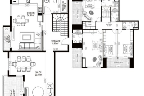 4+2 Penthouse in Yekta Sungate Residence, Gazipasa, Antalya, Turkey No. 52008