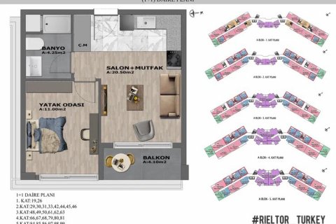 1+1 Leilighet i Antalya, Tyrkia Nr. 133741 - 14