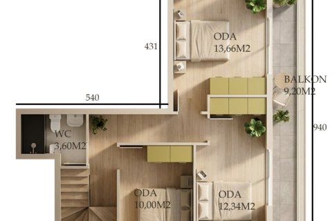 Dubleks daire  4+1  Fethiye, Muğla, Türkiye №232184 - 13