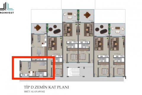 1+0 Lejlighed  i Esentepe, Girne,  Nr. 91794 - 24