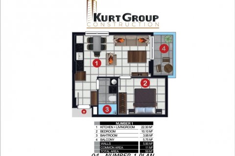 Daire  1+1  Mahmutlar, Antalya, Türkiye №96439 - 29