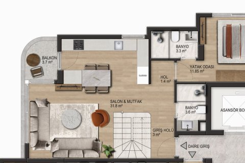 Apartment for sale  in Konyaalti, Antalya, Turkey, 2 bedrooms, 75m2, No. 225457 – photo 4