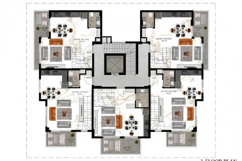 Takvåning  i Alanya, Antalya, Turkiet Nr. 93863 - 15