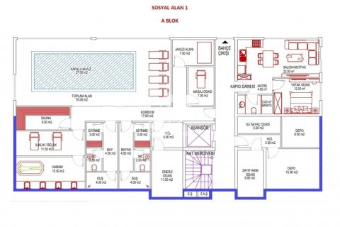 1+1 Lägenhet  i Oba, Antalya, Turkiet Nr. 103779 - 27