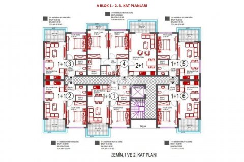 1+1 Lägenhet  i Oba, Antalya, Turkiet Nr. 103779 - 24