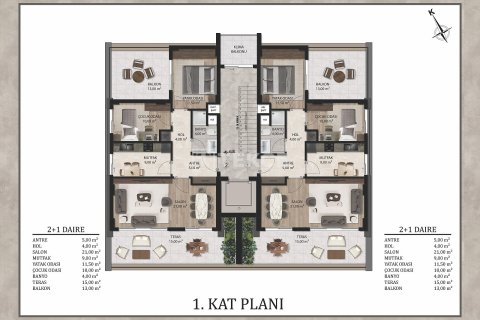 3+1 Lägenhet  i Antalya, Turkiet Nr. 212077 - 11