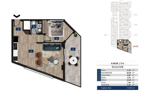 Apartment for sale  in Alanya, Antalya, Turkey, 53m2, No. 95110 – photo 7