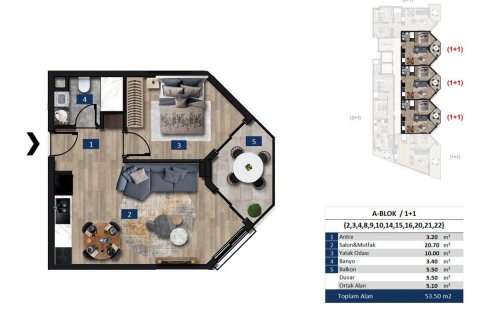Apartment for sale  in Alanya, Antalya, Turkey, 53m2, No. 95110 – photo 8