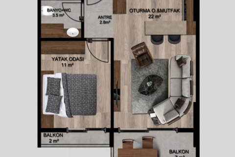 Продажа квартиры в Эрдемли, Мерсине, Турция студия, 41м2, №227915 – фото 23