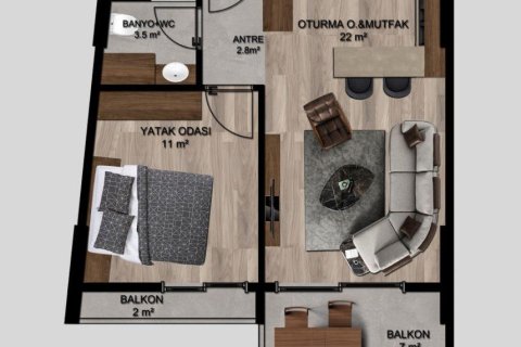 Продажа квартиры в Эрдемли, Мерсине, Турция студия, 41м2, №227915 – фото 24