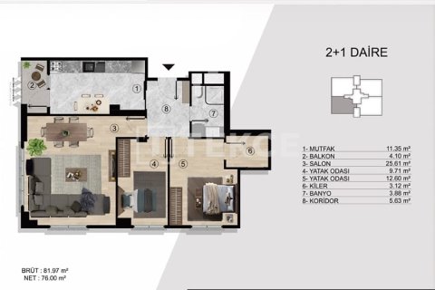 2+1 Leilighet i Istanbul, Tyrkia Nr. 225380 - 14