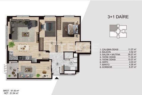 2+1 Leilighet i Istanbul, Tyrkia Nr. 225380 - 15