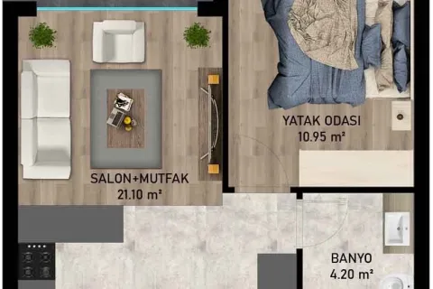 1+1 Lägenhet i Aksu, Antalya, Turkiet Nr. 220763 - 12