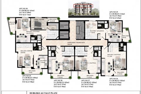 Продажа пентхауса в Махмутларе, Анталье, Турция 2 комн., 49м2, №94006 – фото 20