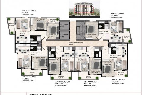 Продажа пентхауса в Махмутларе, Анталье, Турция 2 комн., 49м2, №94006 – фото 19