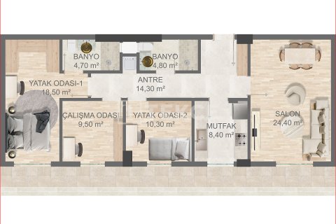 1+1 Lejlighed i Aksu, Antalya, Tyrkiet Nr. 215852 - 21