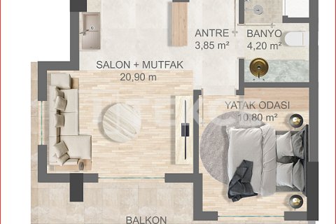 1+1 Lejlighed i Aksu, Antalya, Tyrkiet Nr. 215852 - 22