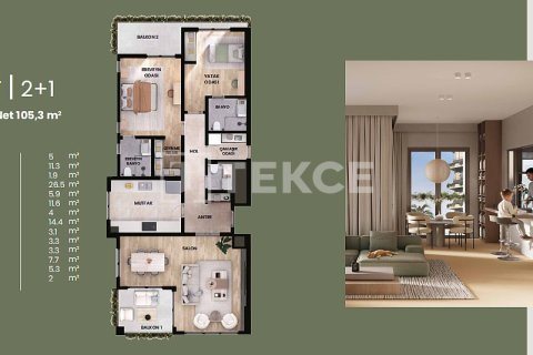 Продажа квартиры в Мерсине, Турция 2+1, 140м2, №221103 – фото 25