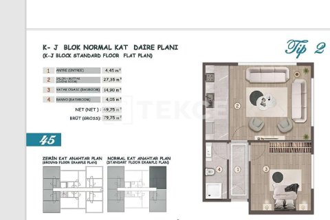 2+1 Lejlighed i Bueyuekcekmece, Istanbul, Tyrkiet Nr. 221464 - 16