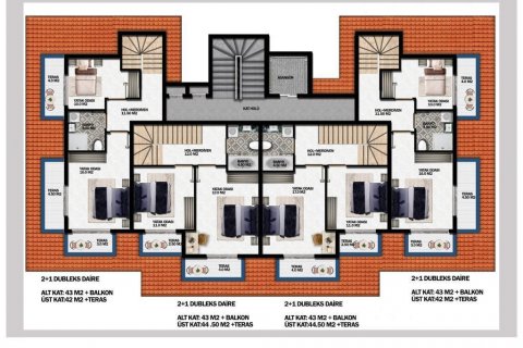 Dubleks daire Alanya, Antalya, Türkiye №93858 - 15