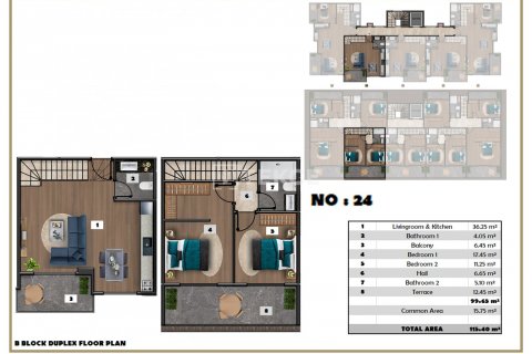 Dubleks daire  2+1  Alanya, Antalya, Türkiye №134393 - 30