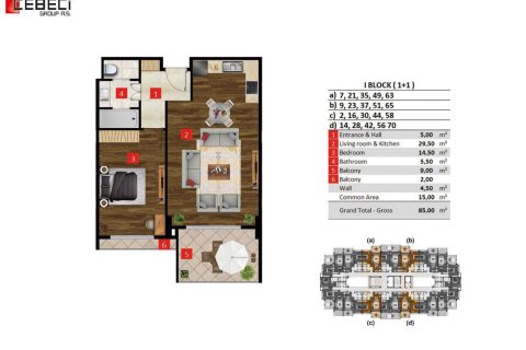 1+0 Leilighet  i Turkler, Alanya, Antalya, Tyrkia Nr. 225128 - 12