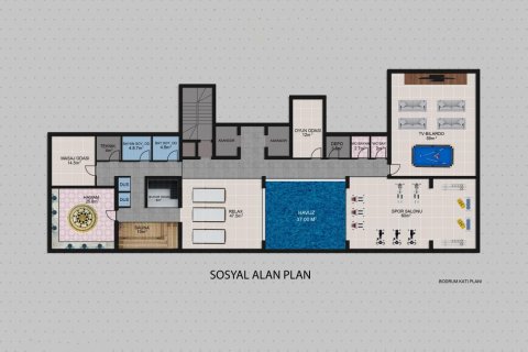 Продажа квартиры  в Аланье, Анталье, Турция 2 комн., 53м2, №105232 – фото 29