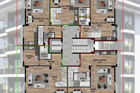 Продажа пентхауса в Кестеле, Анталье, Турция 2 комн., 60м2, №105233 – фото 28