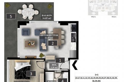 Leilighet  i Mahmutlar, Antalya, Tyrkia Nr. 94999 - 15