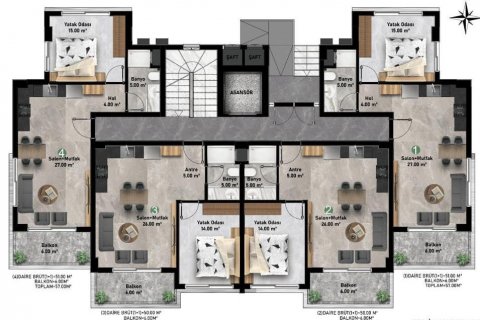 Apartment for sale in Alanya, Antalya, Turkey, 57m2, No. 107073 – photo 30