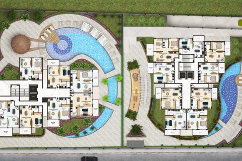 آپارتمان در  Alanya ، ترکیه 1 خوابه ، 54 متر مربع.  شماره 42674 - 14