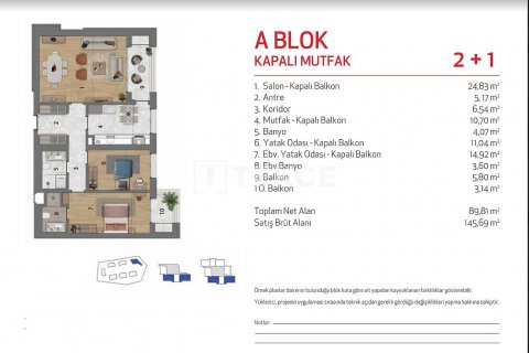Продажа квартиры в Стамбуле, Турция 1+1, 85м2, №55192 – фото 18