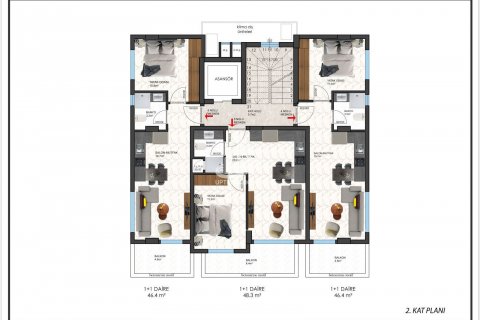1+1 Wohnung in Demirtas, Alanya, Antalya, Türkei Nr. 98417 - 25