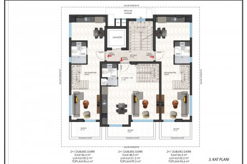 1+1 Wohnung in Demirtas, Alanya, Antalya, Türkei Nr. 98417 - 26