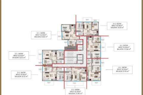 1+1 Wohnung in Alanya, Antalya, Türkei Nr. 212342 - 25