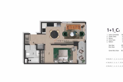 آپارتمان در Beyoglu، Istanbul ، ترکیه 1 خوابه ، 116 متر مربع. شماره 215568 - 15