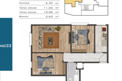 Apartment for sale in Kâğıthane, Istanbul, Turkey, 53m2, No. 94486 – photo 24