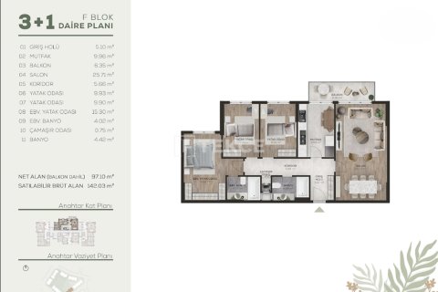 3+1 Lägenhet i istanbul, Turkiet Nr. 227376 - 24