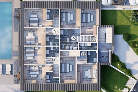 1+1 Leilighet i Fethiye, Mugla, Tyrkia Nr. 226199 - 21